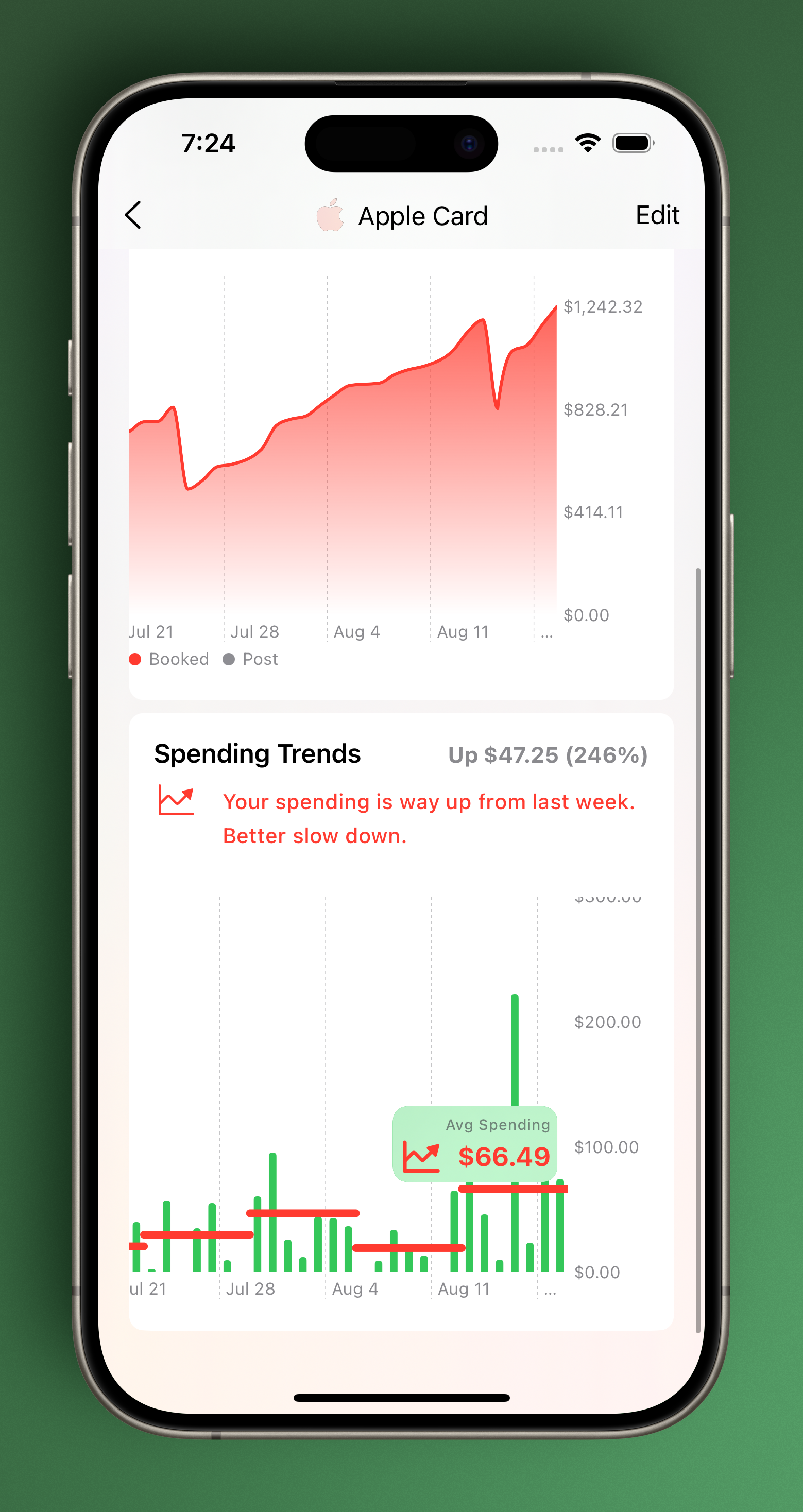 Account Insights Apple Card charts