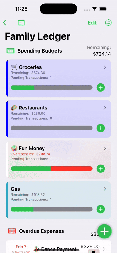 Updating income in Bills to Budget